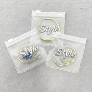 Custom Screen-Printed Frosted Waterproof PVC Zipper Bags for Underwear and Shoes