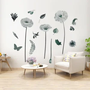 Custom Self-Adhesive Flower Wall Stickers for Bedroom and Living Room