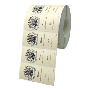 Custom Self-Adhesive Holographic Oil-Proof Textured Paper Wine Bottle Label