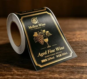 Custom Self-Adhesive Paper Wine Bottle Labels Roll with Private Logo Printing