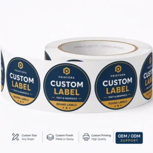 Custom Self-Adhesive Vinyl Logo Stickers, Waterproof Printing Roll Labels