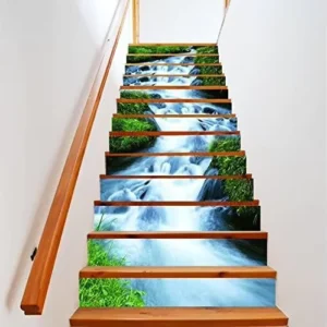 Custom Self-Adhesive Vinyl Stair Riser Decals and Staircase Murals