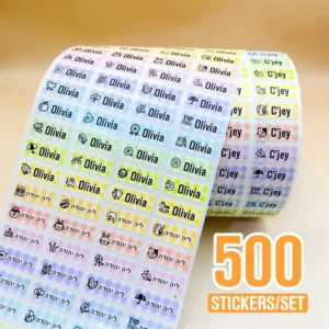 Custom Self-Adhesive Waterproof Glossy Name Tag Sticker for Children and School Stationery