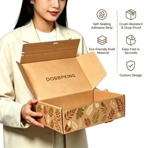 Custom Self-Sealing Postal Box with Easy-Tear Adhesive Zipper Strip for E-Commerce Shipping