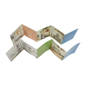 Custom-Shape Coated Art Paper Leaflet Brochure Booklet, Glossy Lamination, UV Printing, Varnishing