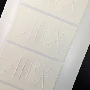 Custom Shape Logo Relief Printing Self-Adhesive Debossed Embossed Texture Paper Labels
