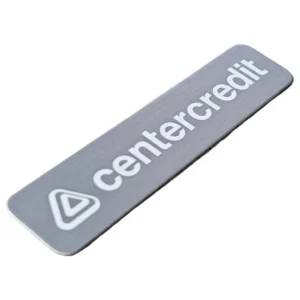 Custom Silver Brushed Aluminum Nameplate with White Logo Printing for Machines