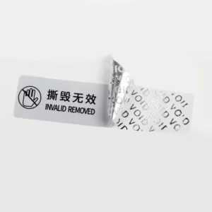Custom Silver/Gold Hologram Overlay Anti-Counterfeit Security Label Sticker with Void Effect