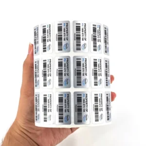 Custom Silver PET Labels with Sequential Barcodes for Equipment Management
