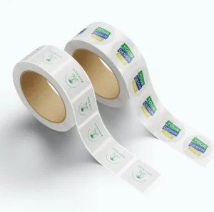 Custom Silver Paper Adhesive Labels, UV-Printed, Durable Barcode, for Cosmetic Packaging, Perfume and Skin Care, Sticker Rolls