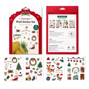 Custom Size Christmas Decorative Sticker Static Cling Film Festive Wall Decal for Holiday Window Decor