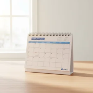 Custom-Size Coil-Bound Monthly Daily Desk Calendar