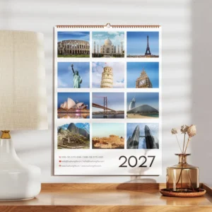 Custom Size Factory Direct Wall Calendar with Photo Frame Clock and Offset Printing