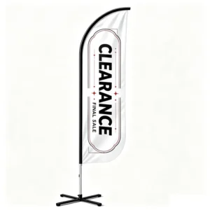 Custom Size Fiberglass Banner Pole with Polyester Cloth Mounting Sleeve, Heat Transfer Printing, and Ground Spike