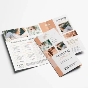 Custom Size Fold Brochure Printing with Coated Paper and Offset Printing