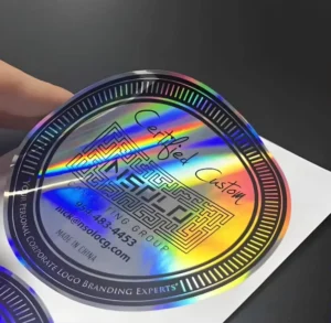 Custom Size Gold Holographic Seal Stickers for Merchandise Boxes Anti-Diversion Marking Labels