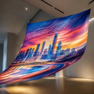 Custom-Size Mesh Fabric Banner for Scaffolding and Construction Sites