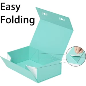 Custom-Size Recyclable Foldable Magnetic Rigid Cardboard Gift Box with Logo and Magnetic Flap Closure
