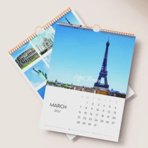 Custom Size Wall Calendar with Spiral Binding for Business Gifts