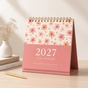 Custom Size Wire-Bound Desk Calendar Planner Spiral-Bound Daily and Monthly Planner for School Office