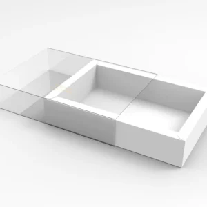 Custom Sliding White Paper Packaging Box with PVC Sleeve