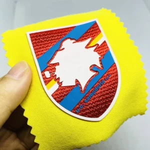 Custom Soccer Football Team Label 3D Printed Logo Heat Press Transfer with Twill Canvas Tatami Fabric