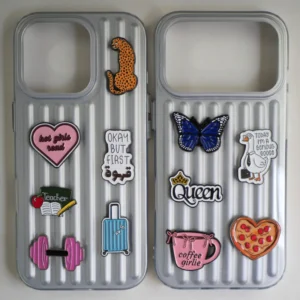 Custom Soft Enamel Zinc Iron 3M Adhesive DIY Phone Case Decorative Pins Electroplated Embossed Girly Coffee Queen Cute Metal