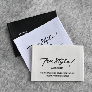 Custom Soft White/Black Printed Clothing Stock Labels