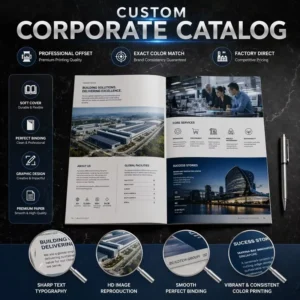 Custom Softcover Offset Perfect-Bound Graphic Design Magazine Catalog Printing Service