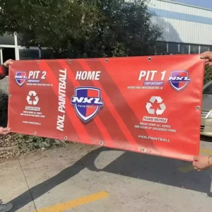 Custom Solid Full Color Double-Sided Heat Transfer Printed 100% Polyester Aluminum Flagpole Sports Advertising Banner Ground