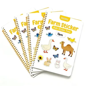 Custom Spiral-Bound Hardcover Educational Busy Sticker Book for Toddlers