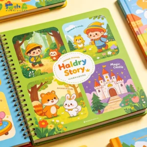 Custom Spiral-Bound Hardcover Kids Storybook, Digital Printing, Embossed, Full Color, Personalized