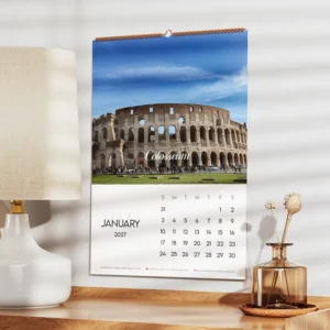 Custom Spiral Wall Calendar with Adjustable Size Options