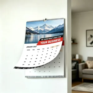 Custom Spiral Wall Calendar with Scenic Design, Printed Monthly Planner and Promotional Gift