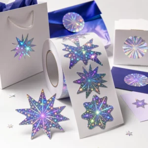 Custom Star Sparkle Holographic Die-Cut Stickers