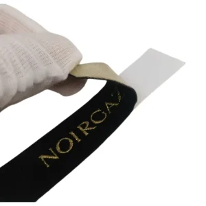 Custom Stick-On Woven Care Labels for Clothing, Gold Line