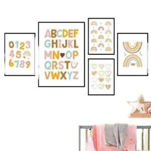 Custom Still Life Alphanumeric Pictures Oil Posters Art Deco Newborn Bedroom Wall Art Home Decor Printed Canvas Children’s