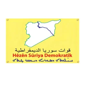 Custom Syrian Democratic Forces Polyester Flag Banner Digital Printing 4 Grommets Adjustable Wall Decor