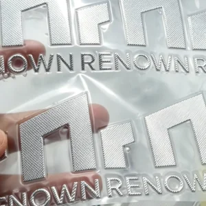 Custom TPU Heat Transfer Labels with 3D Raised Metallic Logo Stickers for Clothing, Apparel, and Accessories