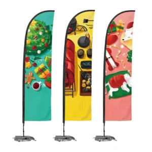 Custom Teardrop Feather Flag Banner Advertising Polyester Digital Printing