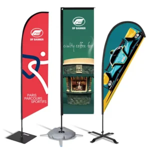 Custom Teardrop Feather Flag Banner Bali Bow Sail Swooper for Beach Advertising