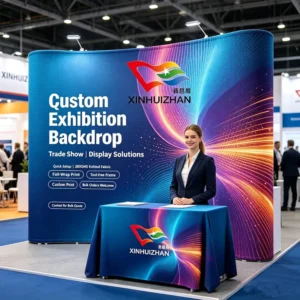 Custom Tension Fabric Trade Show Booth Backdrop, Step and Repeat Banner Stand