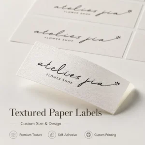 Custom Textured Paper Self-Adhesive Logo Labels for Boutique Packaging, OEM Printed
