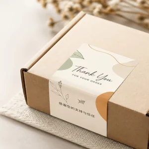 Custom Thank You Gift Stickers Waterproof Vinyl Packaging Sticker for Paper Boxes