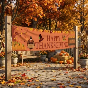 Custom Thanksgiving Activities Vinyl Banner Portable Waterproof Digital Printing Foldable