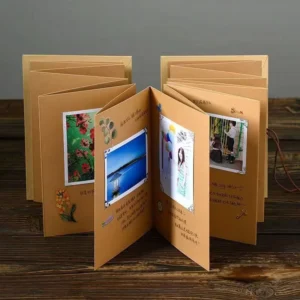 Custom Thick Kraft Blank Foldable Photo Scrapbook Album for Wedding Birthday Memory Handmade Gift