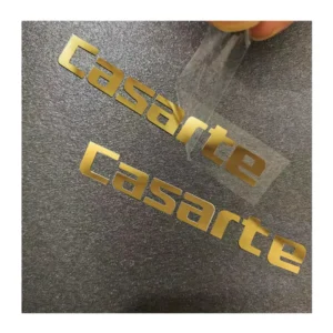 Custom Thin Electroform Gold Nickel 3D Logo Transfer Embossed Decals Metal Stickers with Adhesive