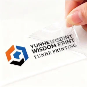 Custom Transfer Printing Crystal Labels, Waterproof Transparent Metal Stickers with Hot Stamping