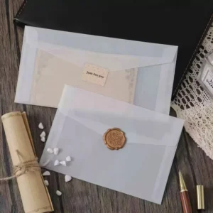Custom Translucent Matte Sulfuric Acid Paper Envelope for Thank You Cards, Wedding and Gift Packaging