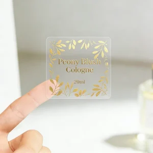 Custom Transparent BOPP Gold Adhesive Perfume Bottle Labels